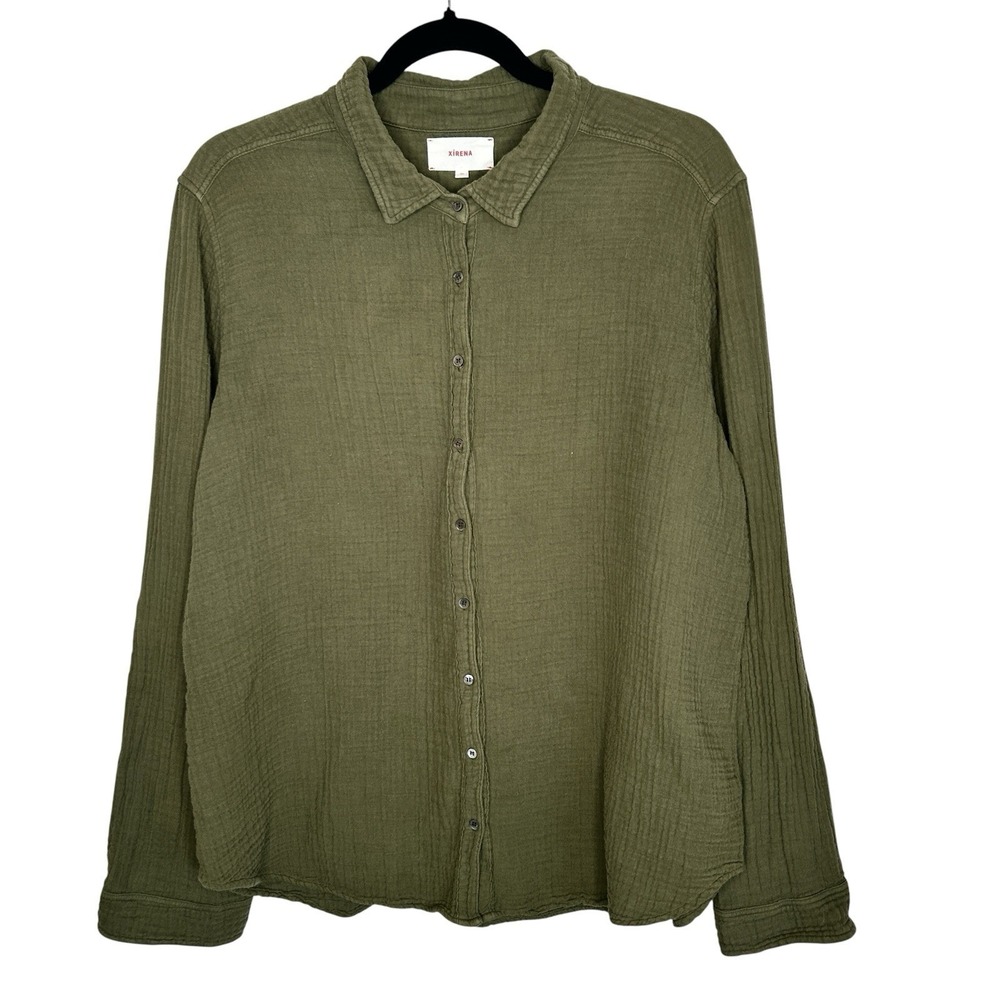 Xirena Scout Gauze Button Shirt XL Coastal Boho Resort Minimalist Beachy USA